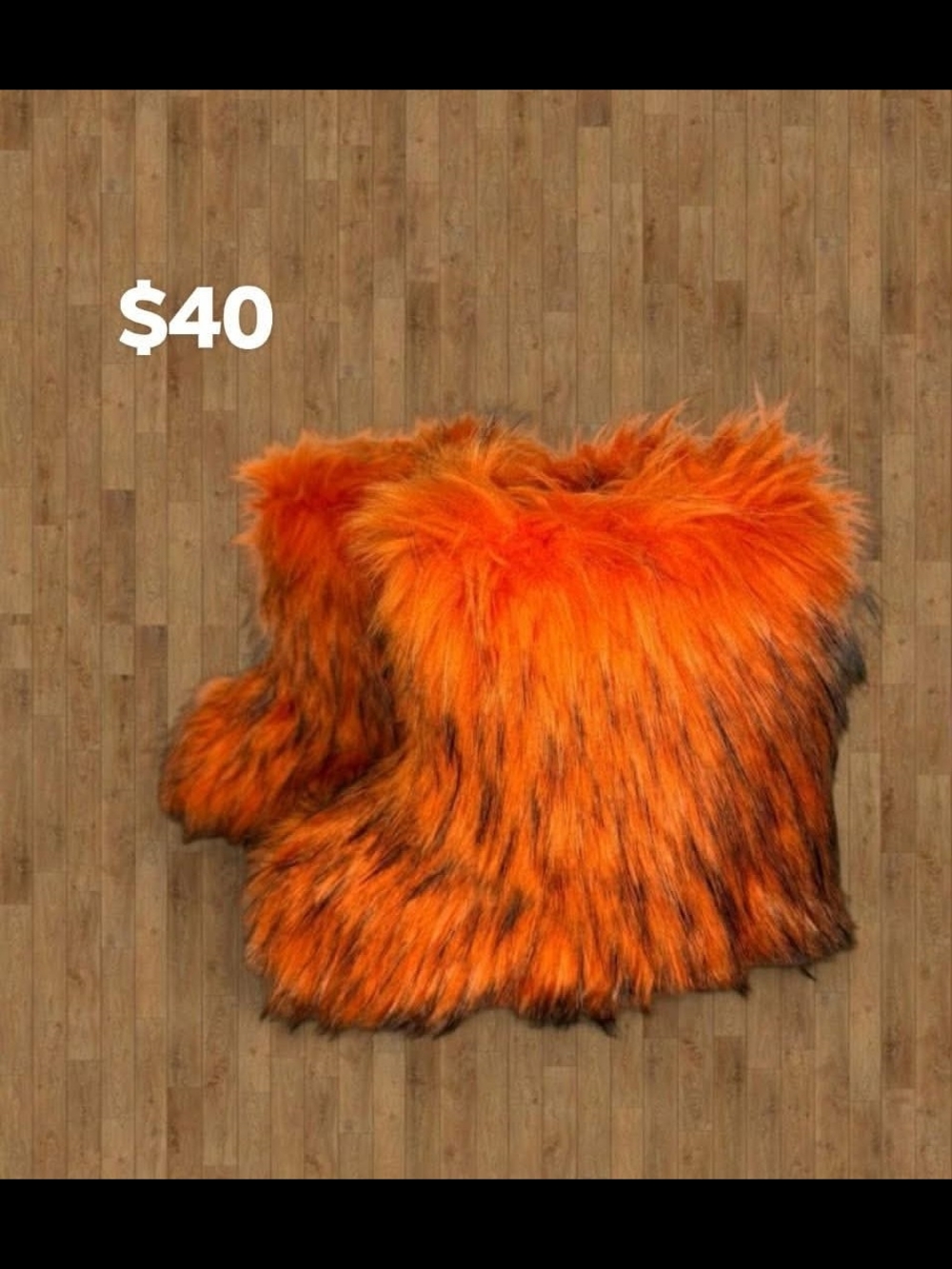Faux Fur Orange Boots- Cozy Women's Boots